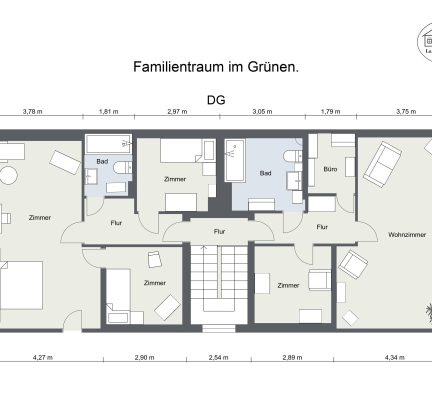 Grundriss – Familientraum im Grünen. – DG – 2D