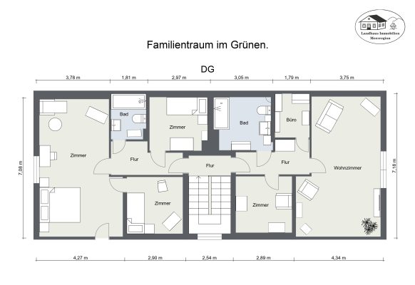 Grundriss – Familientraum im Grünen. – DG – 2D