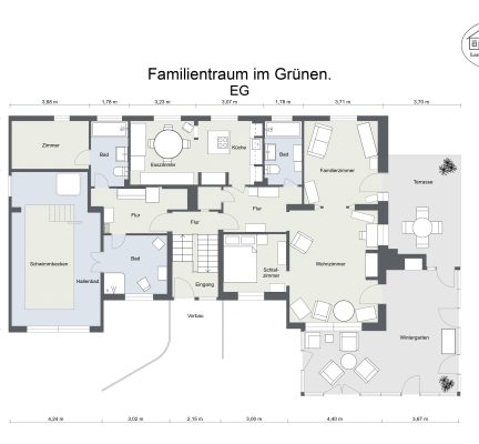 Grundriss – Familientraum im Grünen. – EG – 2D