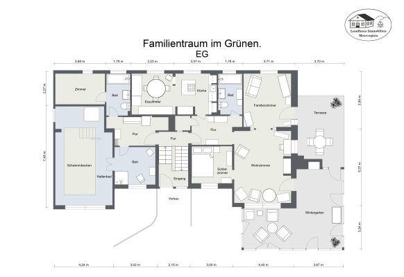 Grundriss – Familientraum im Grünen. – EG – 2D