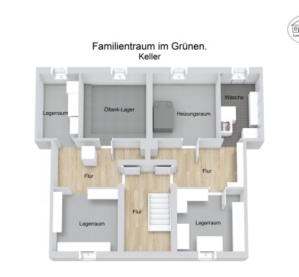 Grundriss – Familientraum im Grünen. – Keller – 3D