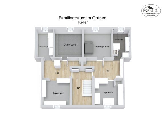 Grundriss – Familientraum im Grünen. – Keller – 3D