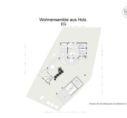 Grundriss – Wohnensemble aus Holz – EG – 2D