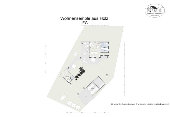 Grundriss – Wohnensemble aus Holz – EG – 2D