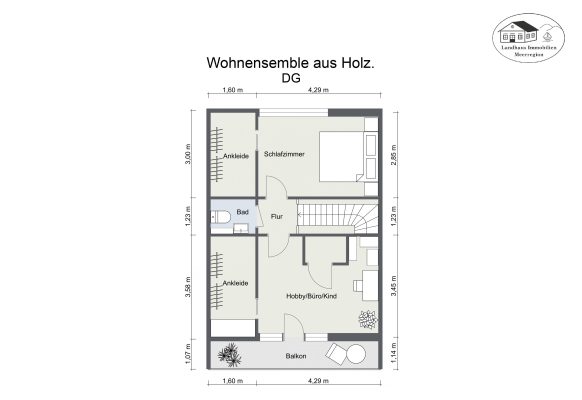 Grundriss – Wohnensemble aus Holz. – DG – 2D