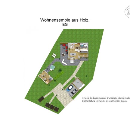 Grundriss – Wohnensemble aus Holz. – EG – 3D