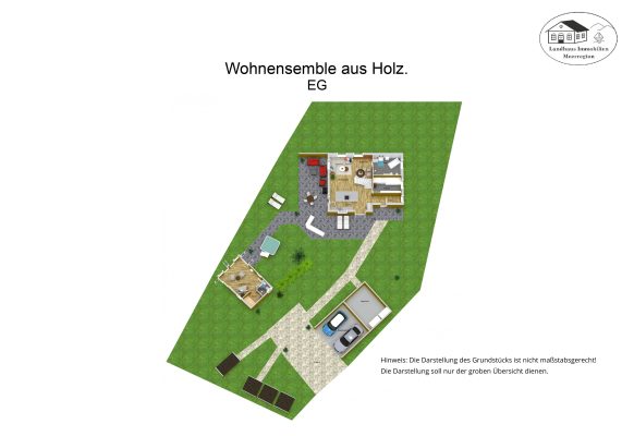 Grundriss – Wohnensemble aus Holz. – EG – 3D